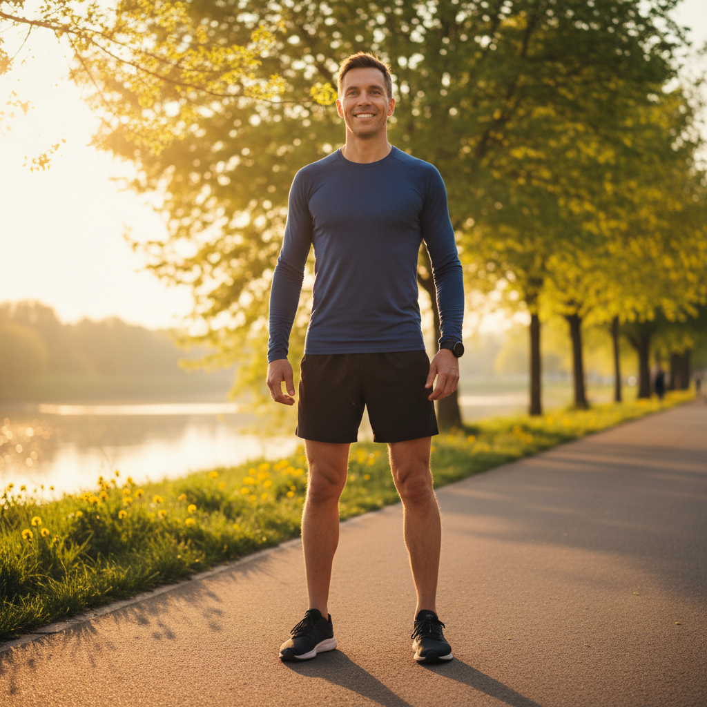 Lean, energized, confident man after the reset
